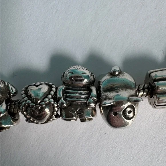 Pandora Silver Charm Bracelet w/charms - Picture 3 of 8
